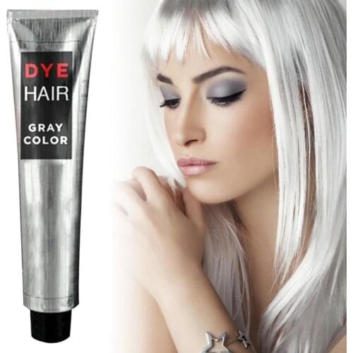Gray Hair Dye Cream Unisex Smoky Gray Punk Style 100ml Light Grey Permanent Hair Dye Color Cream Unisex Hair Creams New