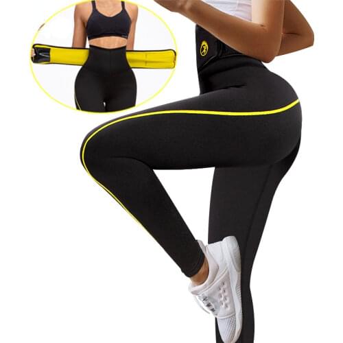 SEXYWG Yoga Pants Sports Legging Slim Waist Trainer Strap Control Panties Women Neoprene Sauna Suit Body Shaper Warming Trouser