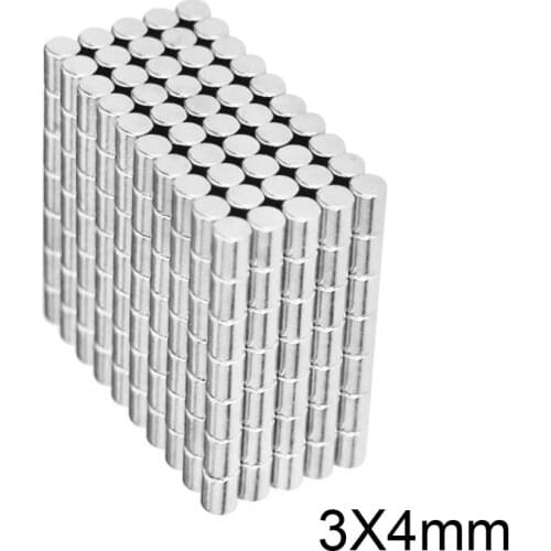 50~5000pcs 3x4 N35 Super Strong Cylinder Rare Earth Magnet 3mm*4mm Round Neodymium Magnets 3x4mm Mini Small Magnet disc 3*4 mm