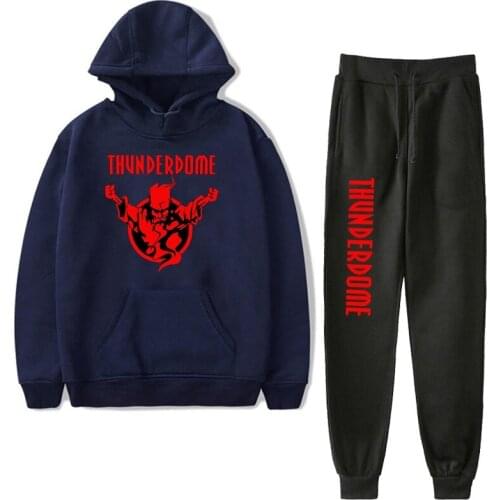 Thunderdome Sweatshirt Print Mens Hoodies Pants Set Women New Fashion Clothing Autumn Casual Hoodie Cotton Tops With Pants Male