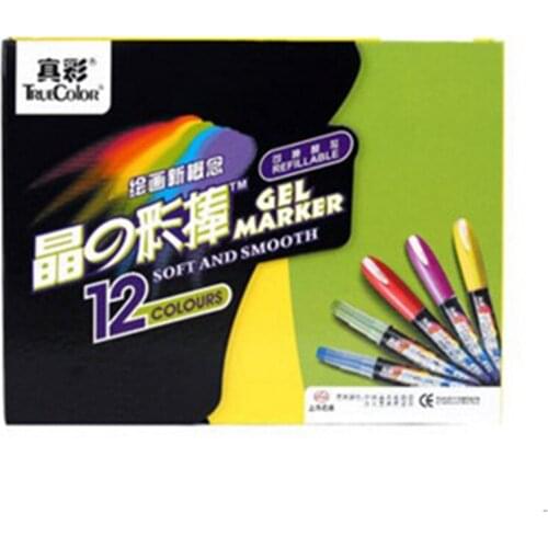 Truecolor Stationery set 2386 crystal color stick 12 color 18 color colorful childrens painting oil painting stick rod rotating