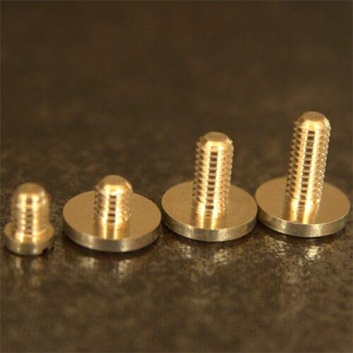 6pcs M3 thread diameter belt screws brass big flat slotted luggage bag screw bolt 8mm 10mm head diameter bolts
