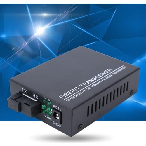 Fiber Converter Transceiver 1 SC Interface 4 Port RJ45 10/100Mbps US Plug 100-240VAC Communication, Broadband Networks