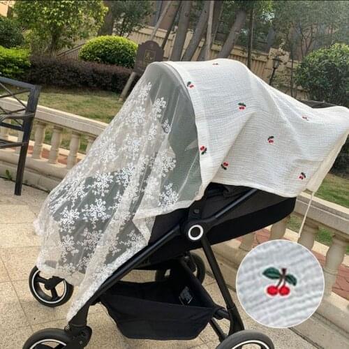 Baby Stroller Cover Breathable Mesh Mosquitoes Net Gauze Sunshade Windshield Sunscreen Curtain