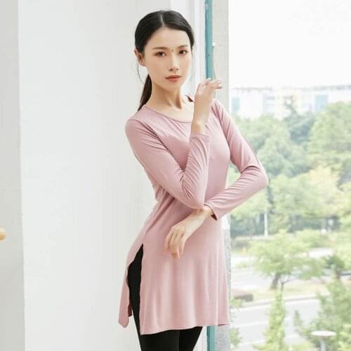 Adult Comfortable Modal Belly Dance Long Shirt Split Top Costume for Women Dancing Clothes Dancer Wear Clothing