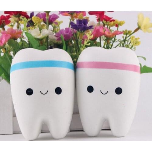1Pc Antistress Cartoon Tooth Slow Rising Trick Toy Novelty Soft Squeeze Tooth Children Toys Stretchy Adult Kids Gifts