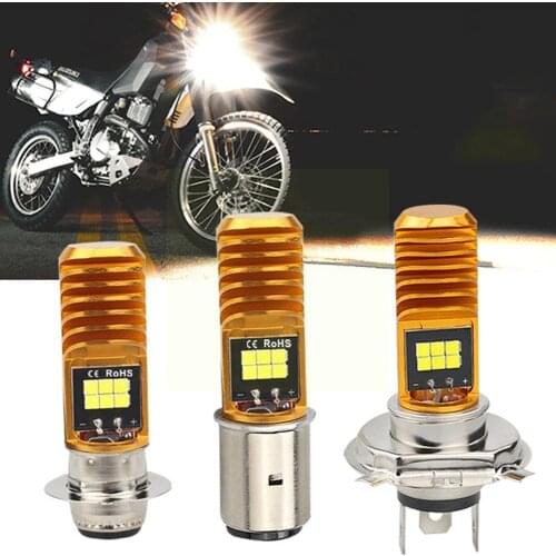 1PC P15D H4 H6M BA20D led motorcycle headlight bulb Lamp Accessories Scooter leD Light 3030LED 6000K Moto ba20d p15d Motorc C0B1