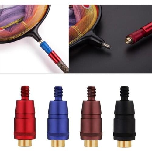 1Pc Fishing Rod Connector 8mm Screws Net Head Adapter Fishing Landing Harpoon Dip Aluminum Alloy Net Rod Parts