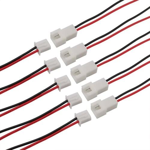10Pairs XH2.54 XH 2.54mm 2Pin Plug Jack Wire Cable Connector 2P Pitch 2.54mm Male Female Plug Socket Wire 26AWG Length 200mm
