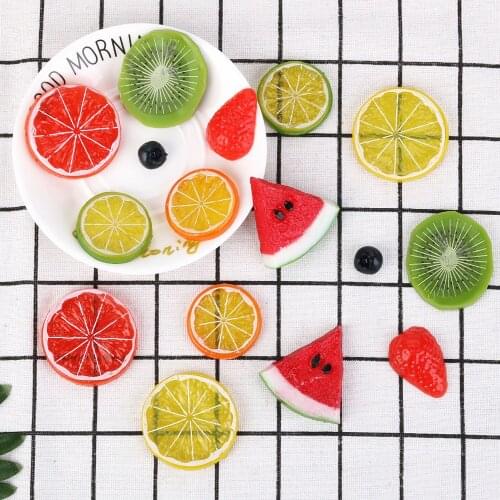 16PCS Artificial Fruit Assorted Simulated Artificial Fruit Slice Fruit Prop