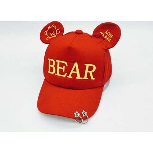 2021 Children Letter Embroidery baseball cap fashion Adjustable Cartoon ears cap Girls casual Traval hat for baby