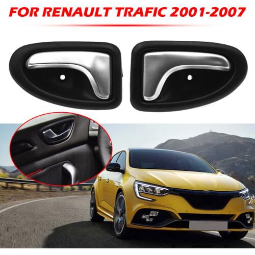 Car Left Right Interior Inner Inside Door Handle Replacement for Renault Clio II Megane I Scenic I Trafic Chrome Auto Accessorie