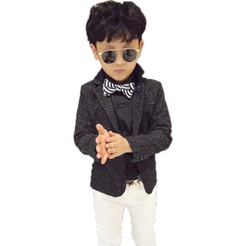 Boy blazer coat solid gentleman style suit blazer coat for 2-10years boys kids children cool party jacket outerwear clothing