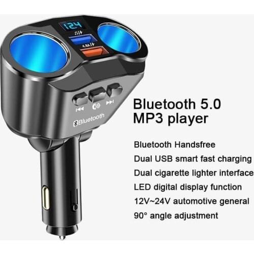 Bluetooth car mp3 player Fm modulator New car wireless Bluetooth Speakers Wiht Usb fast charging Adapter Voltage socket 2021