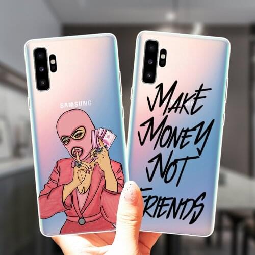 For Samsung Galaxy M31S M51 M62 M02 M11 M21 M30S M10 M20 M40 NOTE 20 Ultra 10 Pro Case Smile Space Bear Label Art Silicone Cover