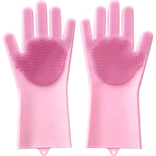 Dishwashing Cleaning Gloves Magic Silicone Rubber Sponge Glove Household Scrubber Kitchen Clean Tools Dropshipping Kitchen