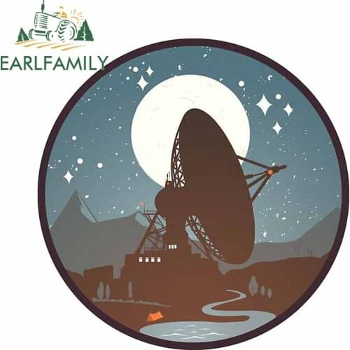 EARLFAMILY 13cm x 12.7cm for Satellite Dish Car Stickers Vinyl Material Decal Custom Printing Occlusion Scratch Decoration