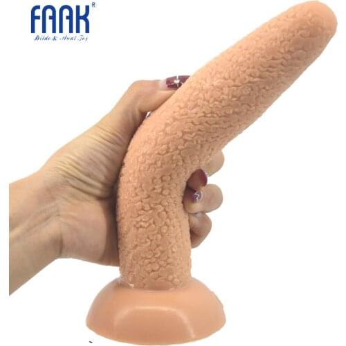FAAK long silicone anal plug with suction cup anal massage dildo masturbator sex products flexible soft anal dildo unsmooth