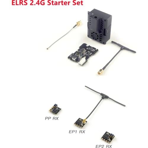 HappyModel 2.4G ExpressLRS ELRS Starter Set ES24TX 2.4G Micro TX with 3PCS 2.4G EP1 EP2 RX for RC Airplane FPV Long Range Drones
