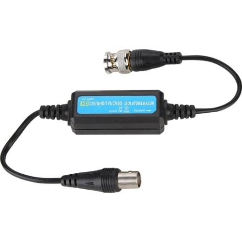 HD-TVI/CVI/AHD/CVBS Ground Loop Isolator Video Balun Coaxial BNC Male to Female for Camera 60 dB crosstalk and noise immunity