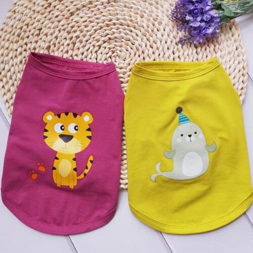 Cotton Dog Clothes Print Dog Vest Summer Puppy Dogs Costume Soft Pet T-Shirt Clothing for Small Medium Dogs Yorkshire Ropa Perro