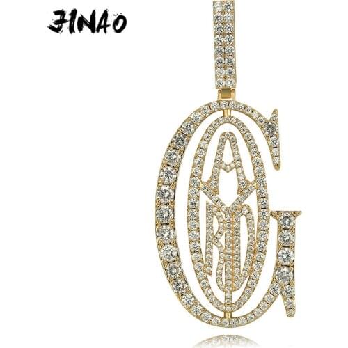 JINAO Hip Hop Rapper Tyga G ICE OUT Pendant Micro Pave CZ Design With Big Bail For Men Jewelry Gift