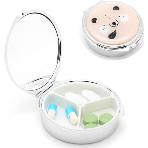 1PCS Medicine Organizer Portable Pill Box Storage Container Folding Case Metal Stash Container Diversion Safe Kawaii Pill Box