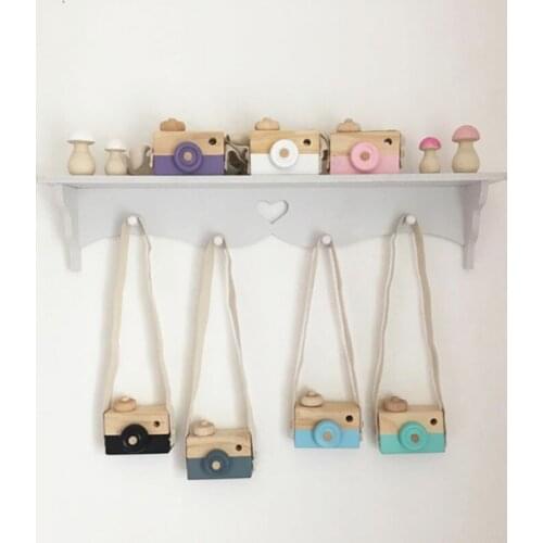 Cute Children Handmade Wooden Camera Toys Photo Props Home Decoration Exquisite Pendants Montessori Toys Gift For Kids