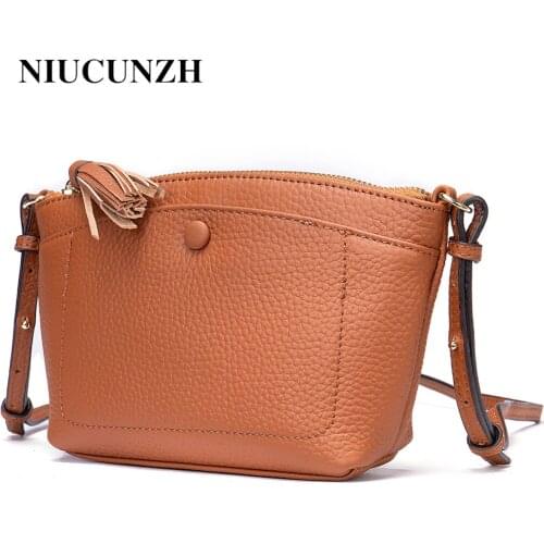 NICUNZH Fashion Genuine Leather Bags Mini Shoulder Bags For Women 2021 Handbag Female Travel Purse Shopping Bag Simple Daily Bag