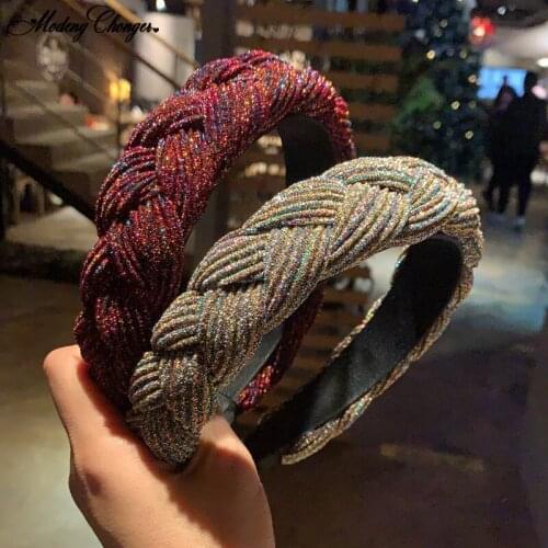 Fashion New Bezel Headband Hairbands For Women Twist Braid Braided Hair Tie Velvet Winter Thickening Headwear Hair Accessories