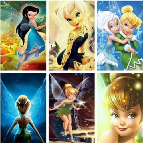 Disney Full Square Drill 5D Diamond Painting "Cartoon Princess Tink Bell" Diamond Embroidery Mosaic Cross Stitch Kits Home Decor