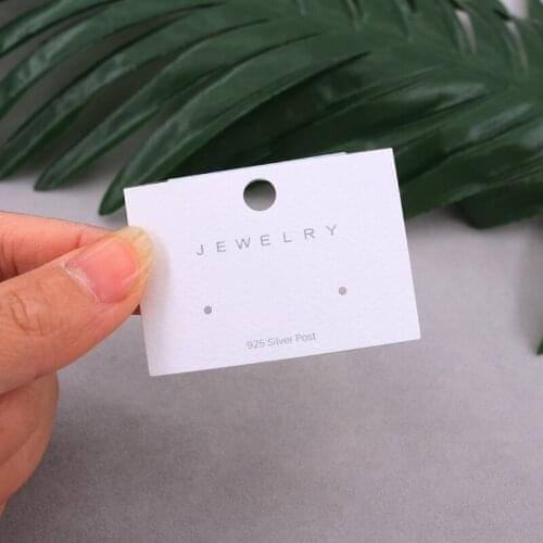 New Jewelry Earring Card with 925 Identity 3.5x5cm Rectangle Earing Packaging Jewelry Favor Cardboard 200PCS