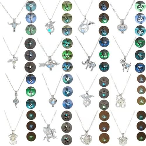 Horse Cattle Pendant Glow In The Dark Necklace Women Animal Charm Halloween Necklace Fashion Jewelry Gifts Dropshipping