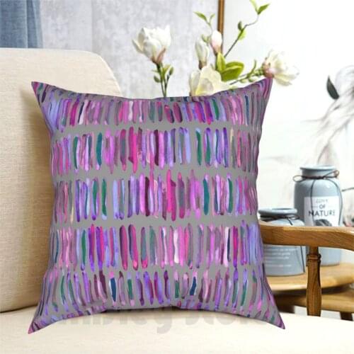 Messy Watercolor Stripes In Pink And Purple Pillow Case Printed Home Soft DIY Pillow cover Watercolour Pattern Patterns
