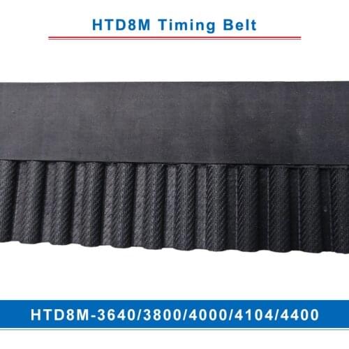 Timing belt HTD8M-3640/3800/4000/4104/4400 teeth pitch 8mm circular teeth belt width 20/25/30/40mm for 8M timing pulley