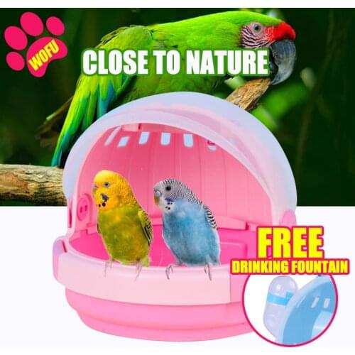 WOFUWOFU Bird Backpack Carrier, Space Capsule for Pet Birds, Portable Ventilate Transparent Space Capsule Carrier