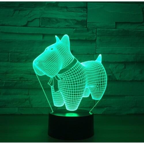 Led Creative Puppy Decorative Colorful 3d Lamp Lovely 7 color change 3D Lamp Christmas decorations gift for baby room lights