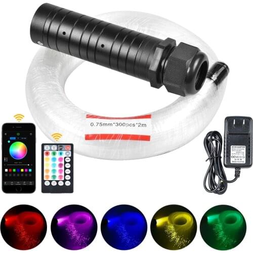 6W Bluetooth App Control RGBW LED Fiber Optic ceiling lights kit-0.75mm*300pcs*2m