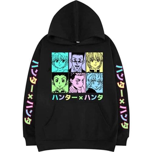Hoodies Unisex Hunter X Hunter Harajuku Japanese Anime Killua Leorio Kurapika Gon Hisoka Printed Hoodie Couple Streetwear Coat