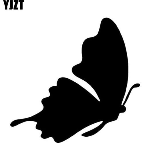 YJZT 15.4CM*14.8CM Butterfly Decor Car Door Accessories Pattern Car Sticker Vinyl Decal Black/Silver C4-2747