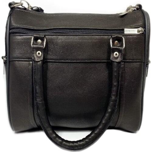 Women Medium Real Leather Lady Shoulder, Sleeve Bag-Black
