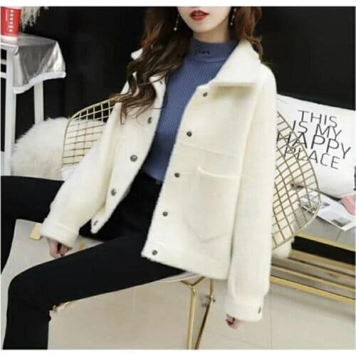 2021 Women Sweater Knit Cardigans-coat Thick And Warm Turn Down Neck Pockets New Fashion Spring And Winter