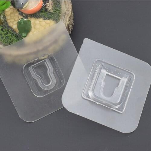 1PC Strong Double-sided Adhesive Wall Hooks Powerful Seamless Hook Bathroom Waterproof Paste Wall Hanging Mobile Sticky Buckle