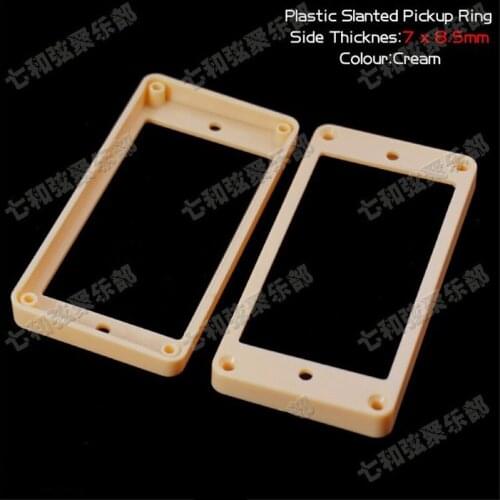 2Pcs/lot 7mmx8.5mm Cream Plastic Slanted Double Coil Pickup Ring for Electric Guitar Wholesale guitar accessories parts