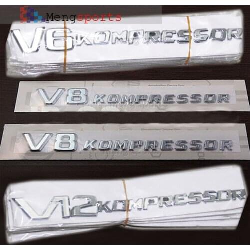 20pcs Chrome V6 V8 V12 KOMPRESSOR Series TURBO BITURBO Edition Boot Car Styling Auto Emblem Badge Sticker Shipping Free