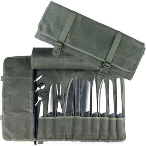 2020 Canvas Chef Knife Bag Kitchen Knife Storage Bags Portable Knife Holder Multifunction Chef Tool Organizer Knife Carrying Bag