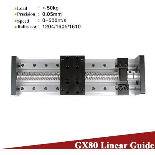 Free Shinping 50-400MM Effective Stroke Sfu 1204 1605 1610 Ballscrew 16mm Linear Guide Slide Motion Rail Table CNC 3D Printer