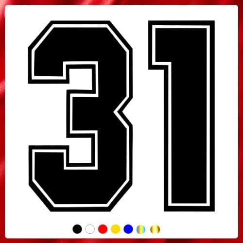 40364# Die-Cut Vinyl Decal Digit 31 Car Sticker Waterproof Auto Decors on Car Body Bumper Rear Window