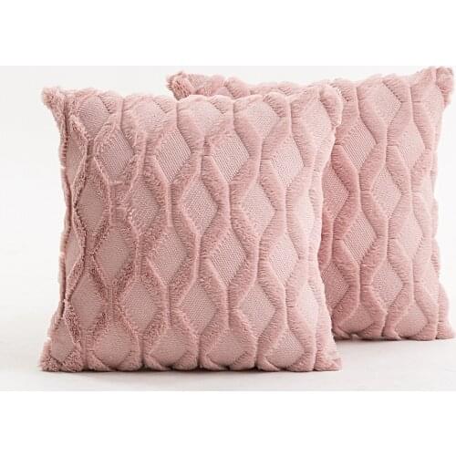 45*45cm Square Pillowcase Soft Plush Shaggy Velvet Decorative Plush Shaggy Cushion Pillow Case Cover Pillowcase Sofa Bed Decor