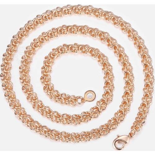 6mm Necklace for Mens Womens Swirl Link Chain Rose Gold Filled Necklace Fashion Jewelry Gift CN13AA